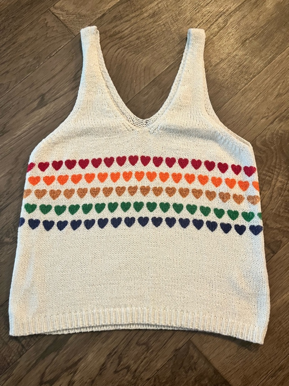 Moon & Madison Rainbow Heart Tank Top